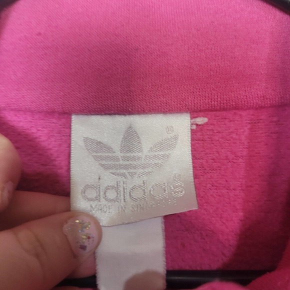 Vintage Adidas & French Navy Pink Sweatshirt & Jogger Set Womans Size Large - Picture 10 of 11